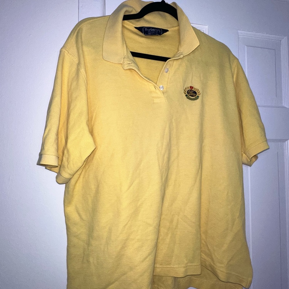 Vintage Burberry Yellow Polo Shirt